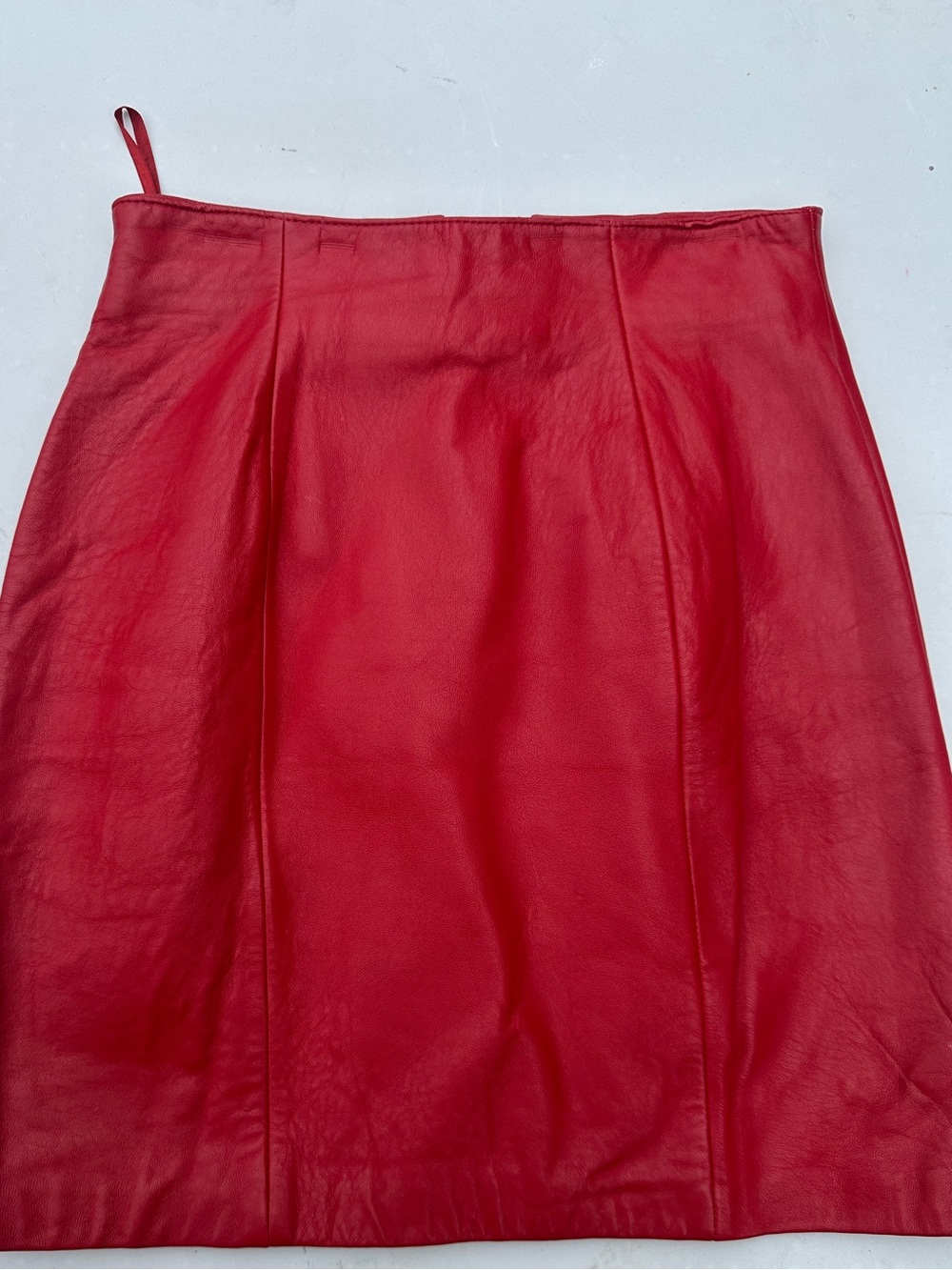 Tannery West Red Leather Mini Skirt